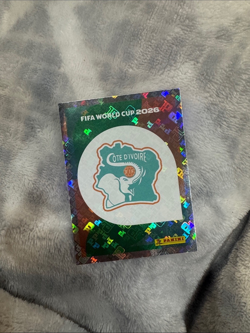 Panini Côte d'Ivoire Holographic Sticker - Teal & White